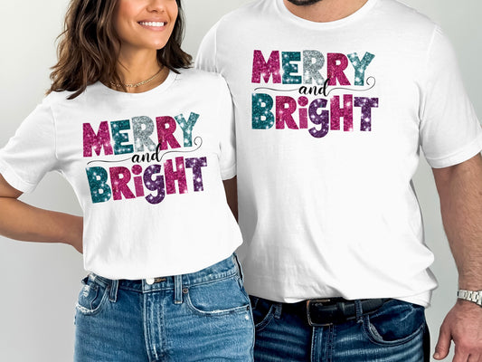 Festive Merry and Bright Shirt Holiday Apparel