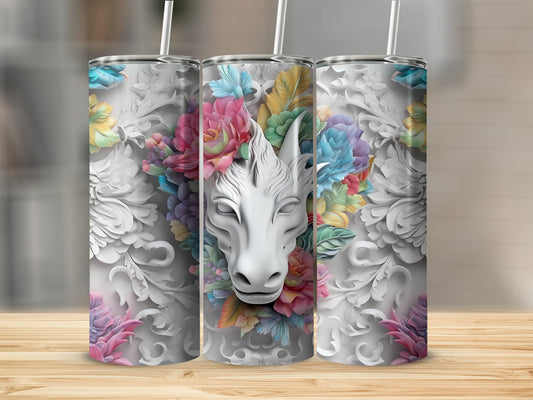Colorful Floral Unicorn Design Tumbler product