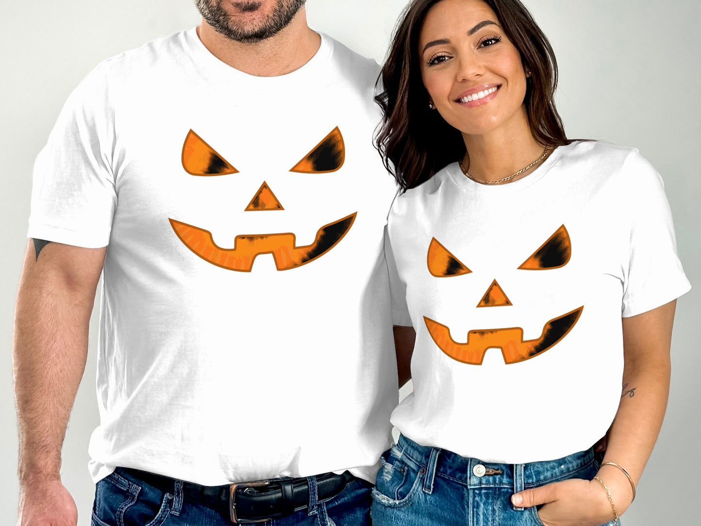 Couples Matching Halloween Pumpkin Face Shirt product