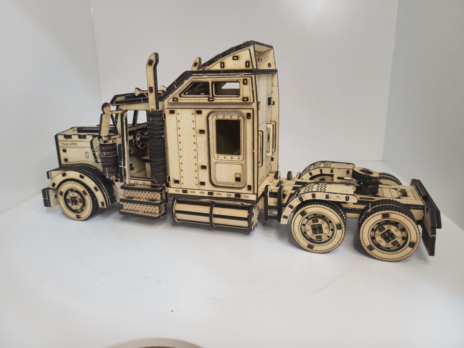 Wooden 3D Puzzle Model Kit Vehicle Semi Truck Toy Gift