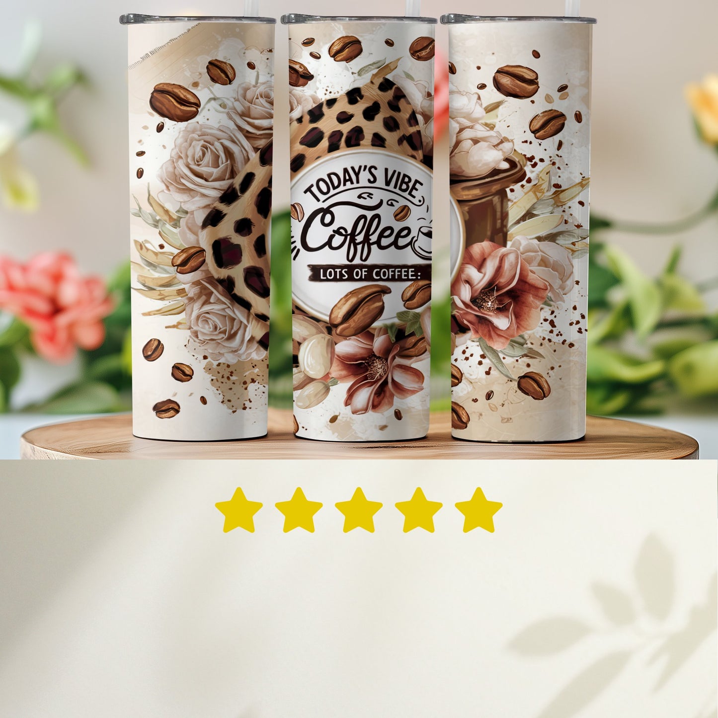 Today's Vibe Coffee Leopard Rose Tumbler product type