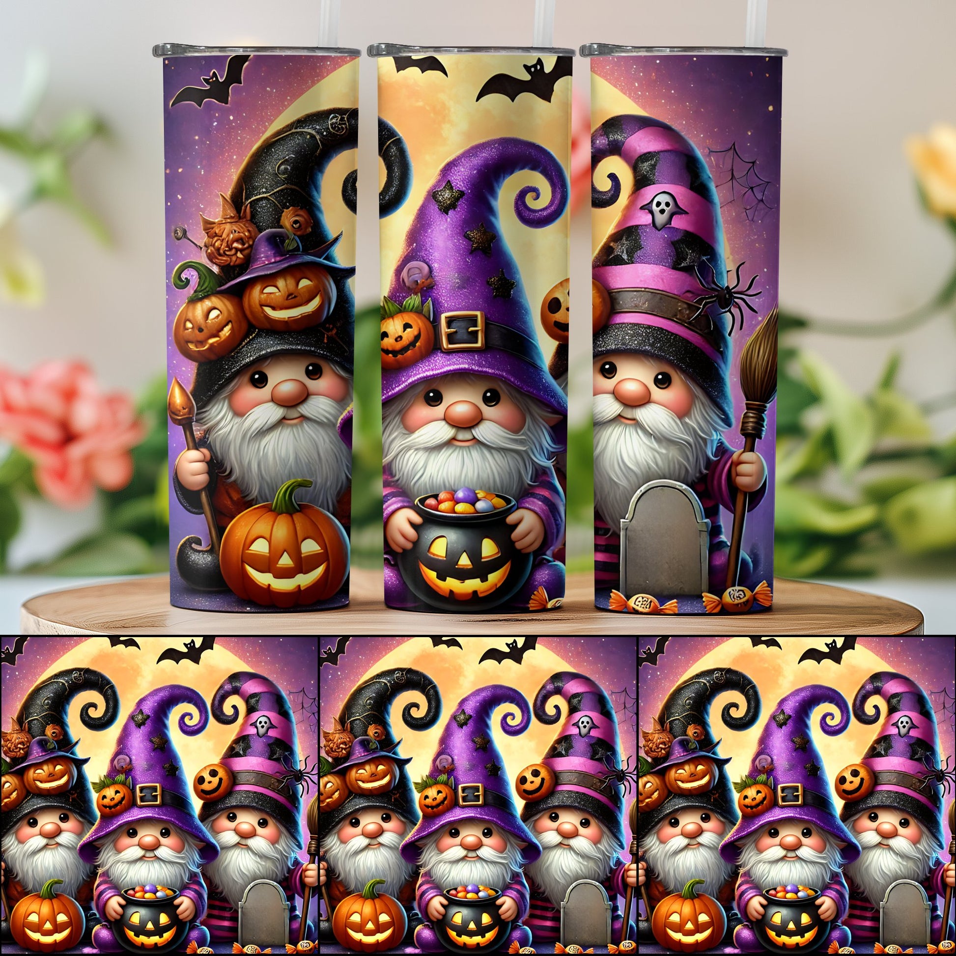 Halloween Gnome Witch Tumbler Unique Drinkware product