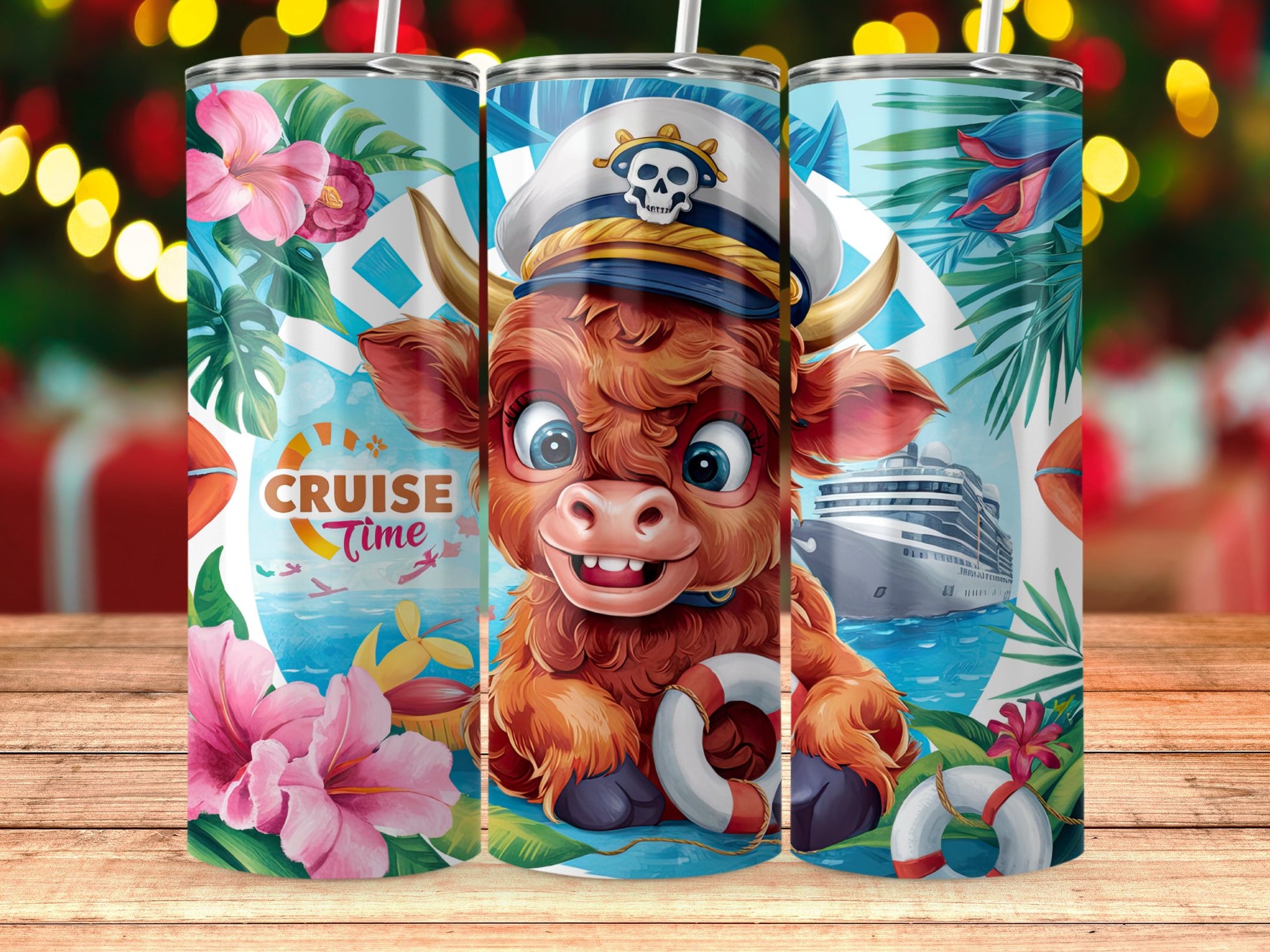 Cruise Time Cute Cow and Ship Design Tumbler product