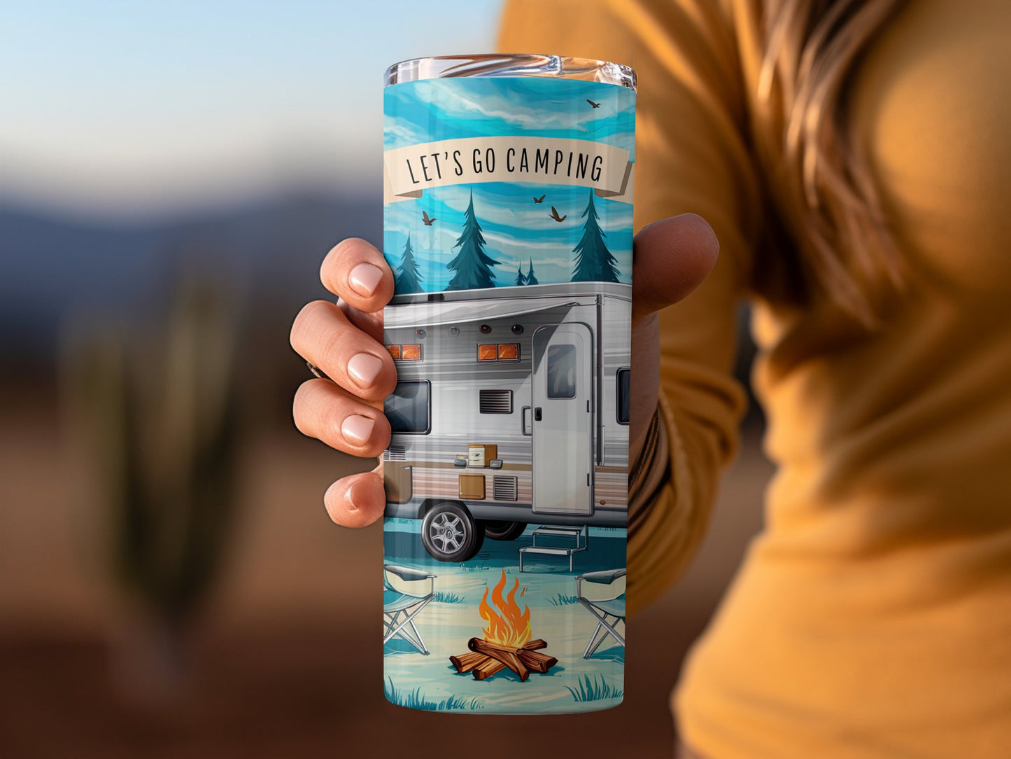 Let's Go Camping Scenic Tumbler Travel Mug product