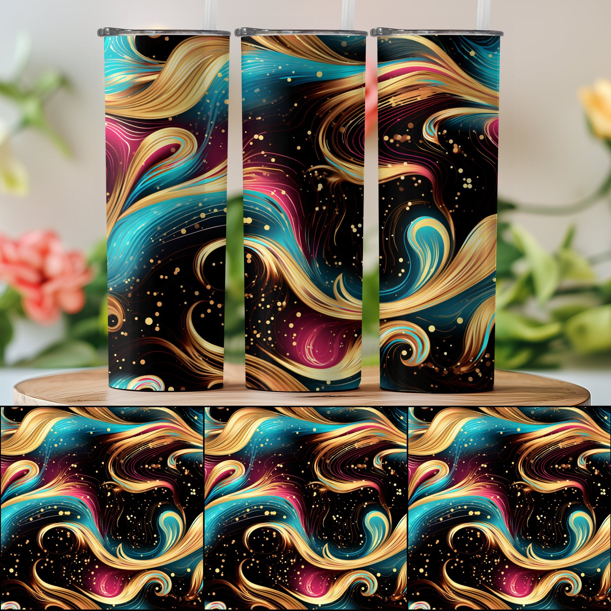 Colorful Abstract Swirl Insulated Tumbler product