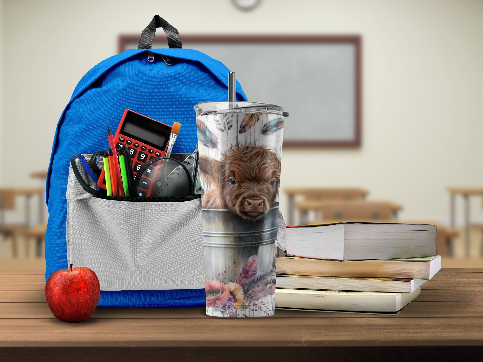 Cute Highland Cow Tumbler for School or Office Use product