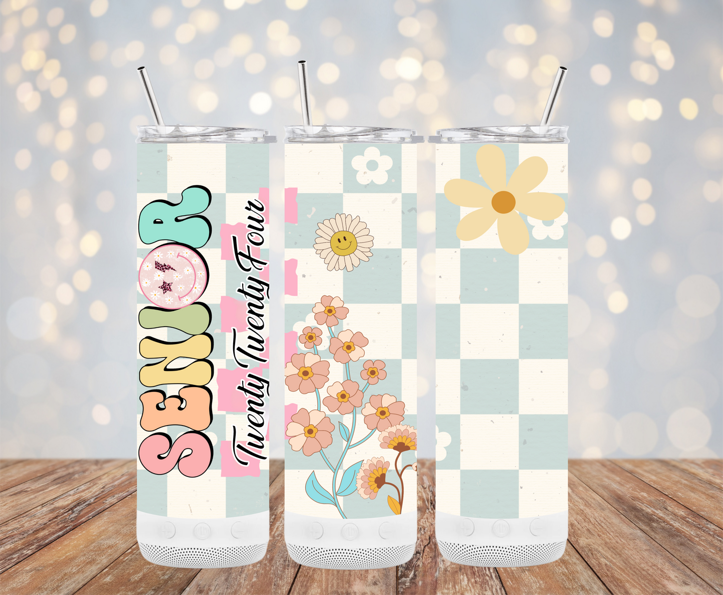 Senior Twenty Twenty Four Retro Flowers (Graduation Tumbler)