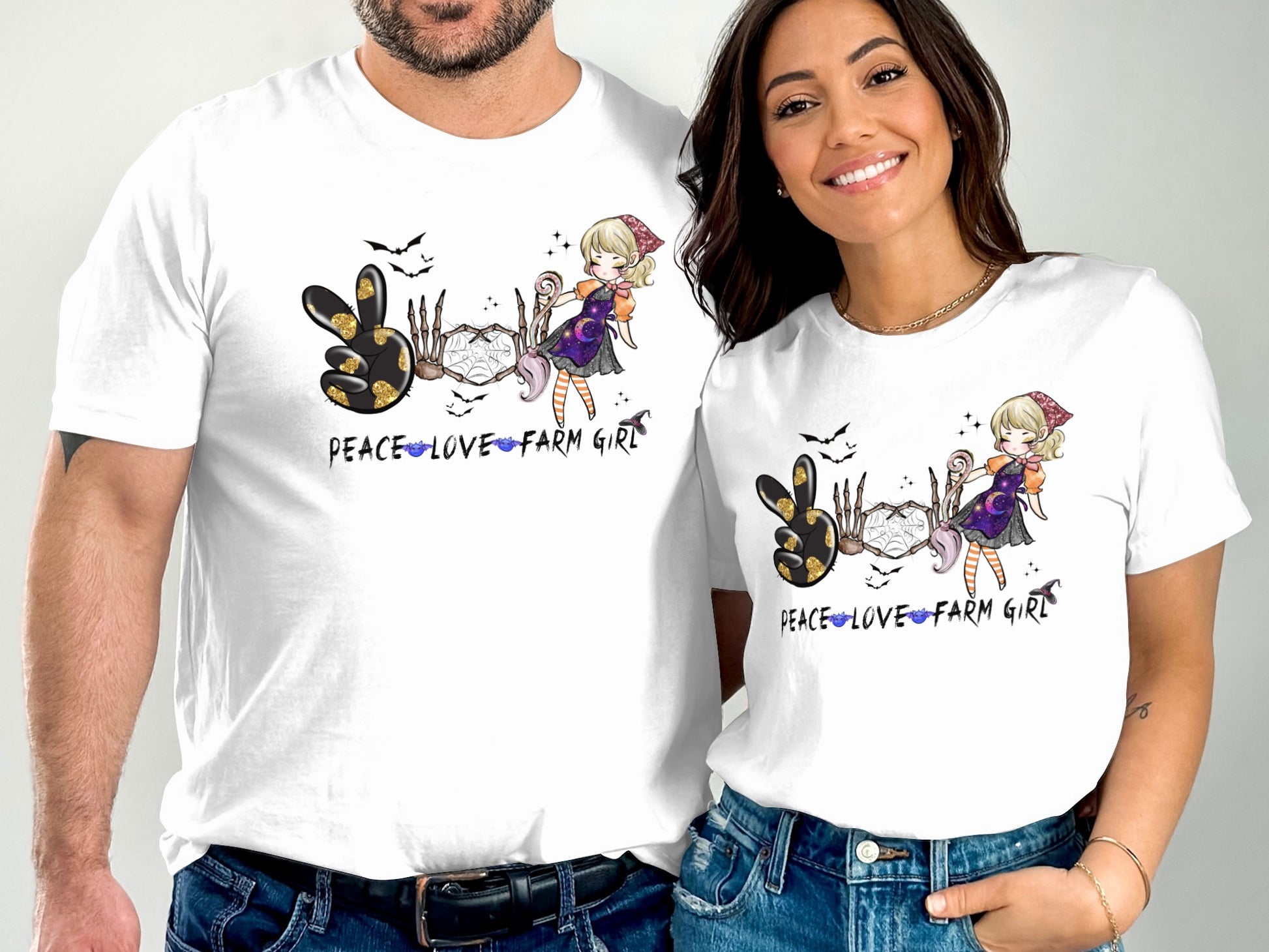 Peace Love Farm Girl Graphic White T-Shirt product type
