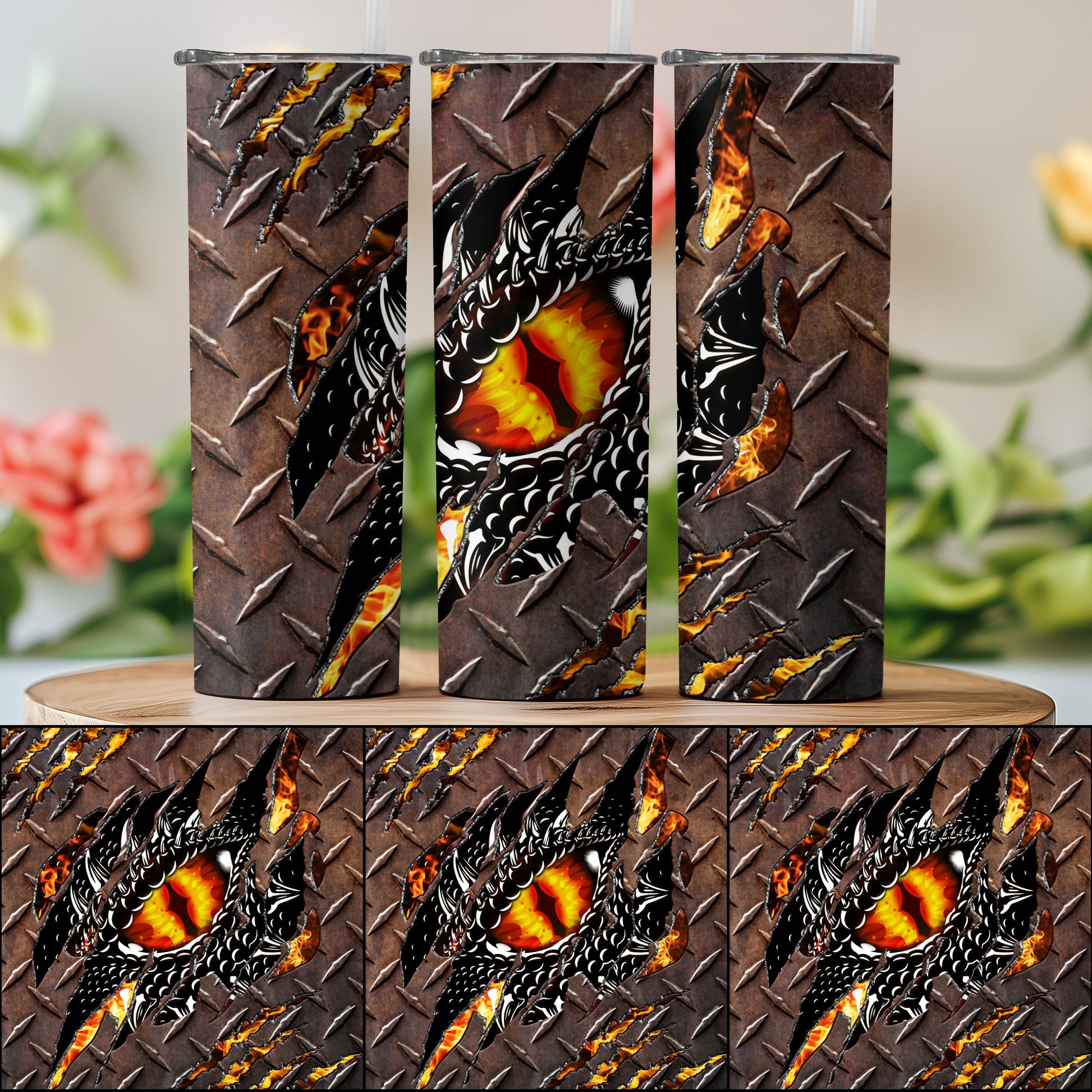 Dragon Eye Metal Plate Design Tumbler product