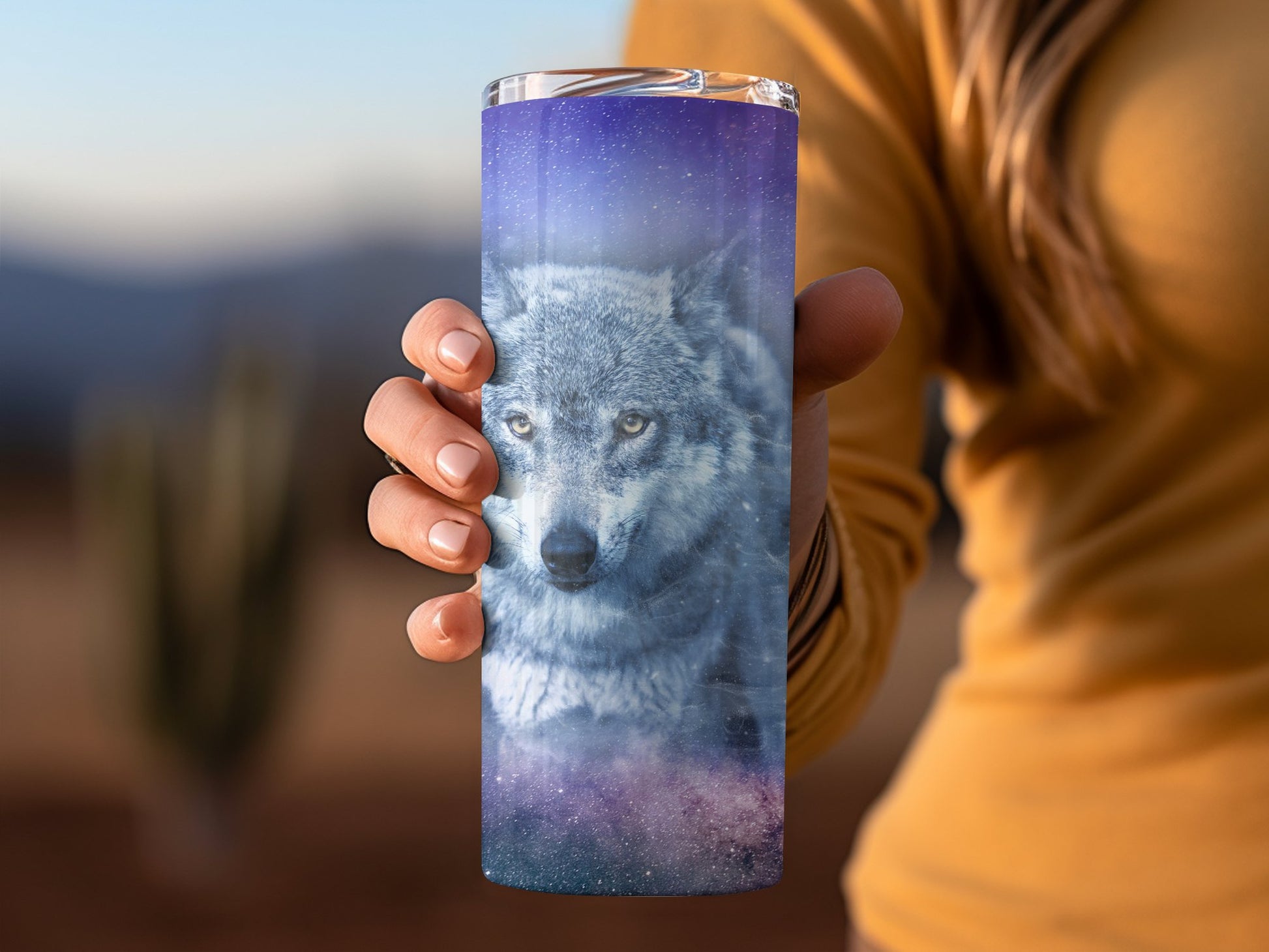Majestic Wolf Galaxy Print Tumbler Insulated Drinkware product type