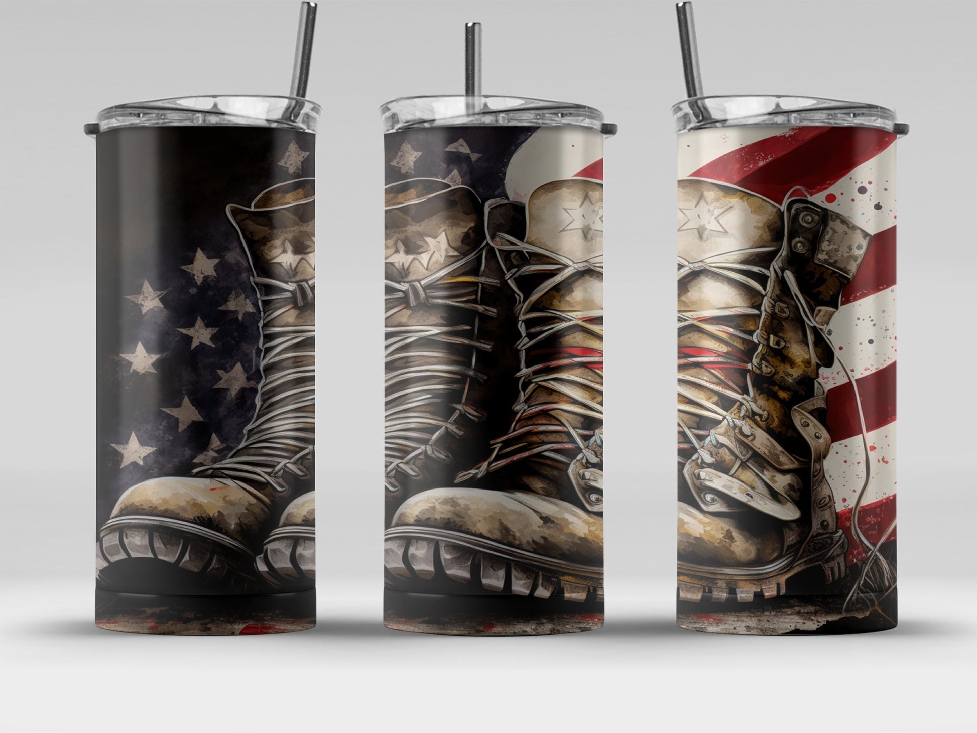 Patriotic American Flag Boots Design Tumbler product