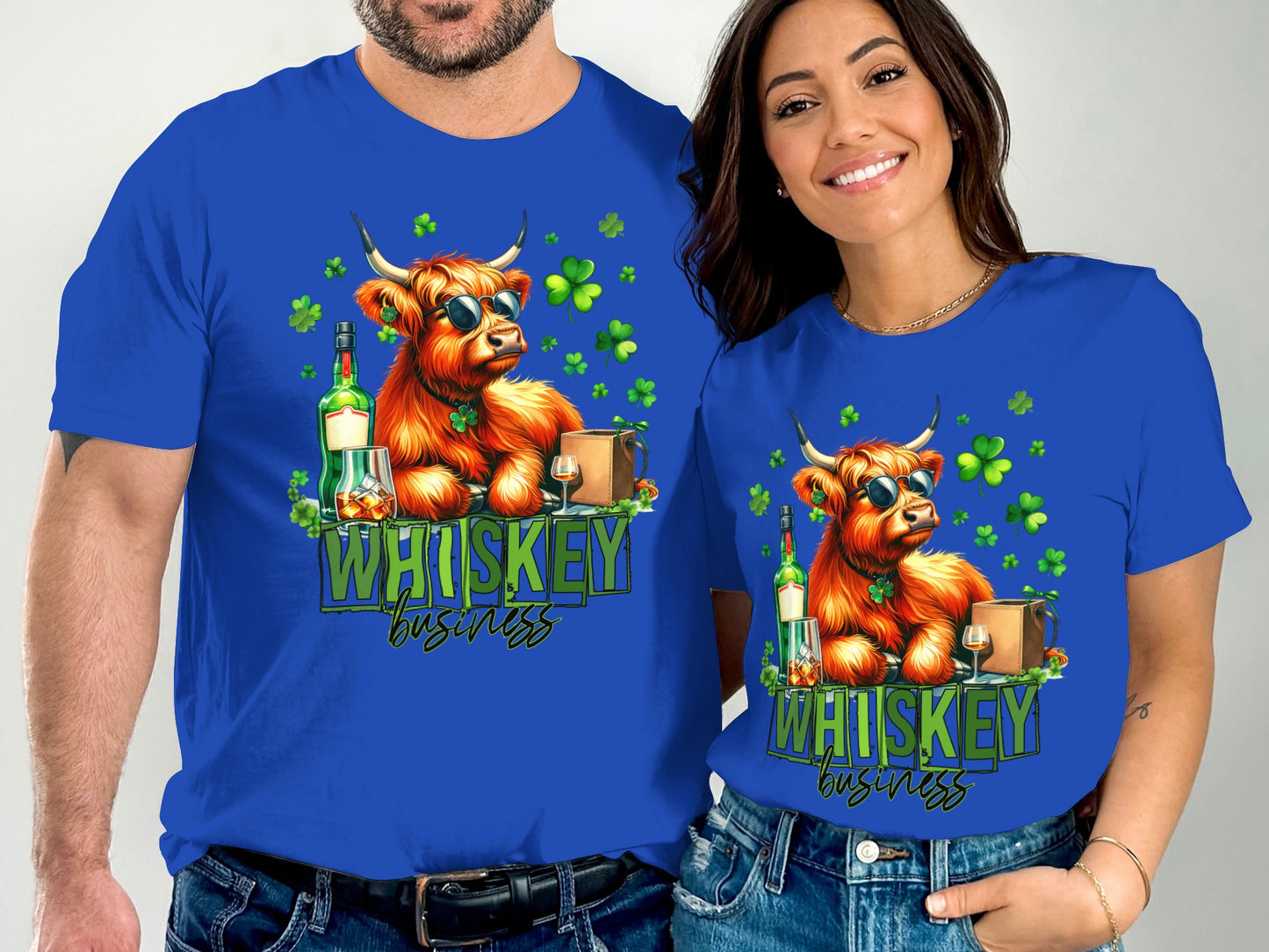 Whiskey Business Highland Cow Graphic T-Shirt