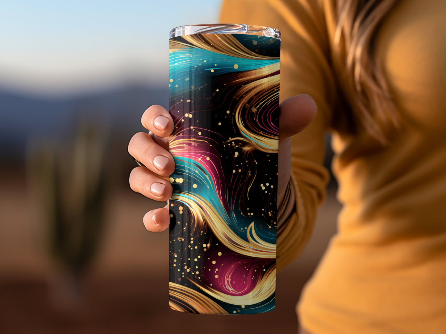Colorful Abstract Swirl Pattern Tumbler product