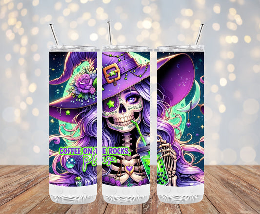 Colorful Witch Skull Tumbler with Cool Design Product