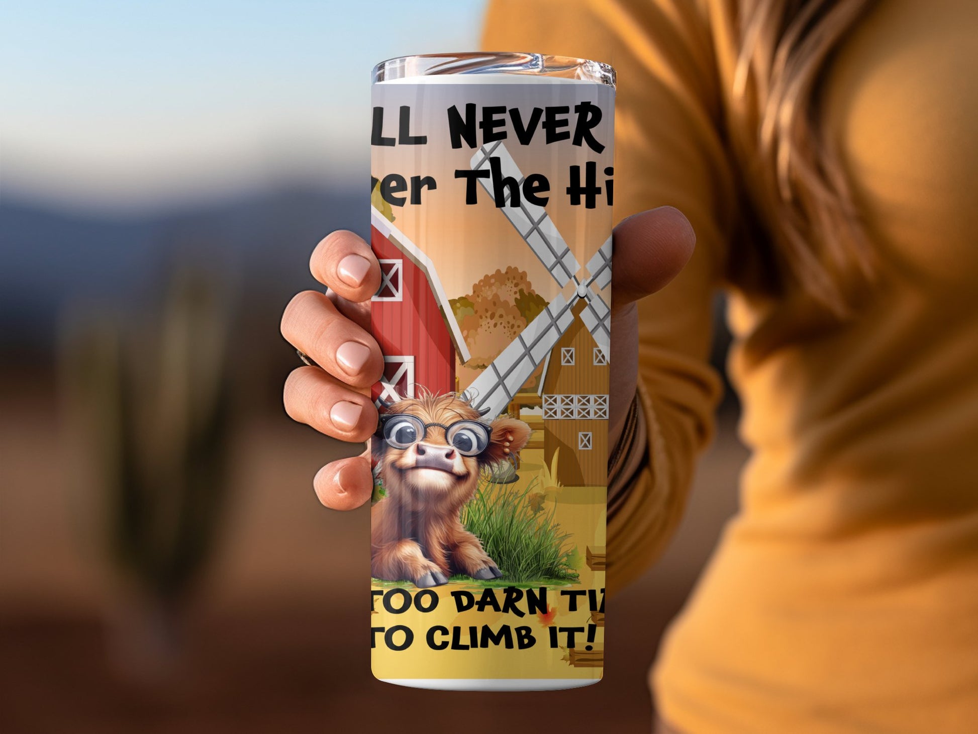 Motivational Cow And Windmill Travel Mug product