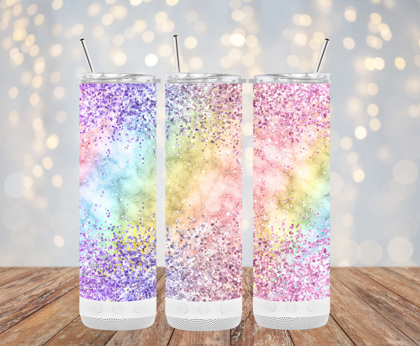 Rainbow Agate Glitter Confetti Tumbler