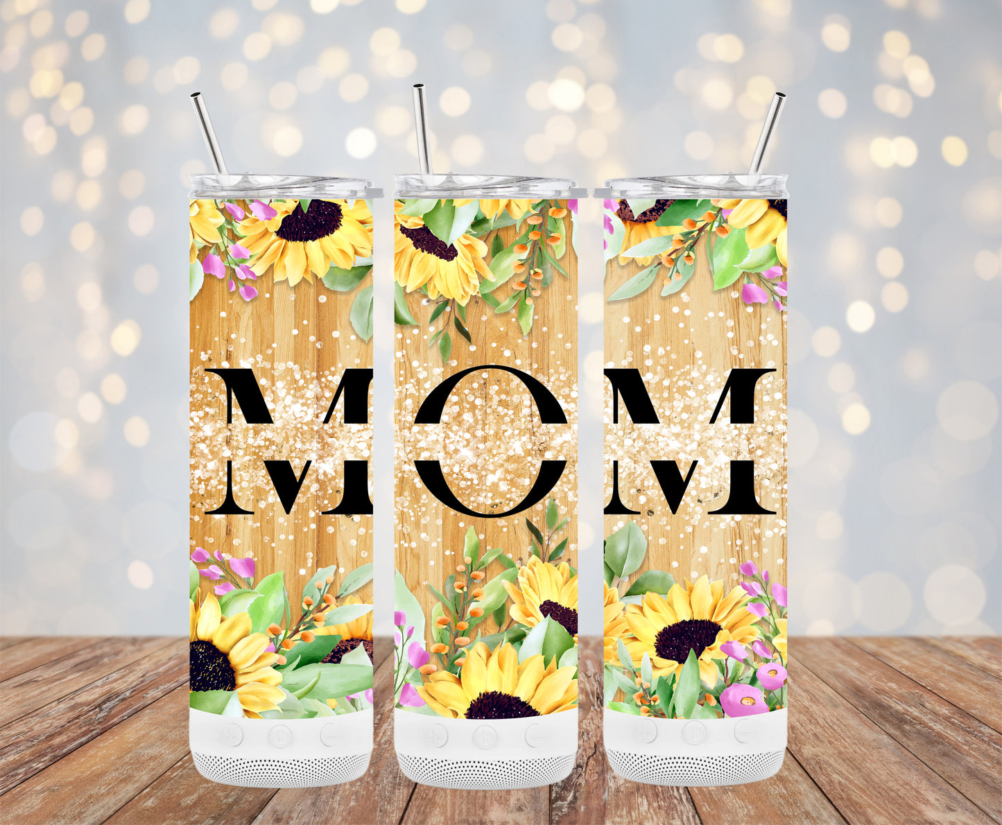 Mom Sunflower Wood 2 Tumbler