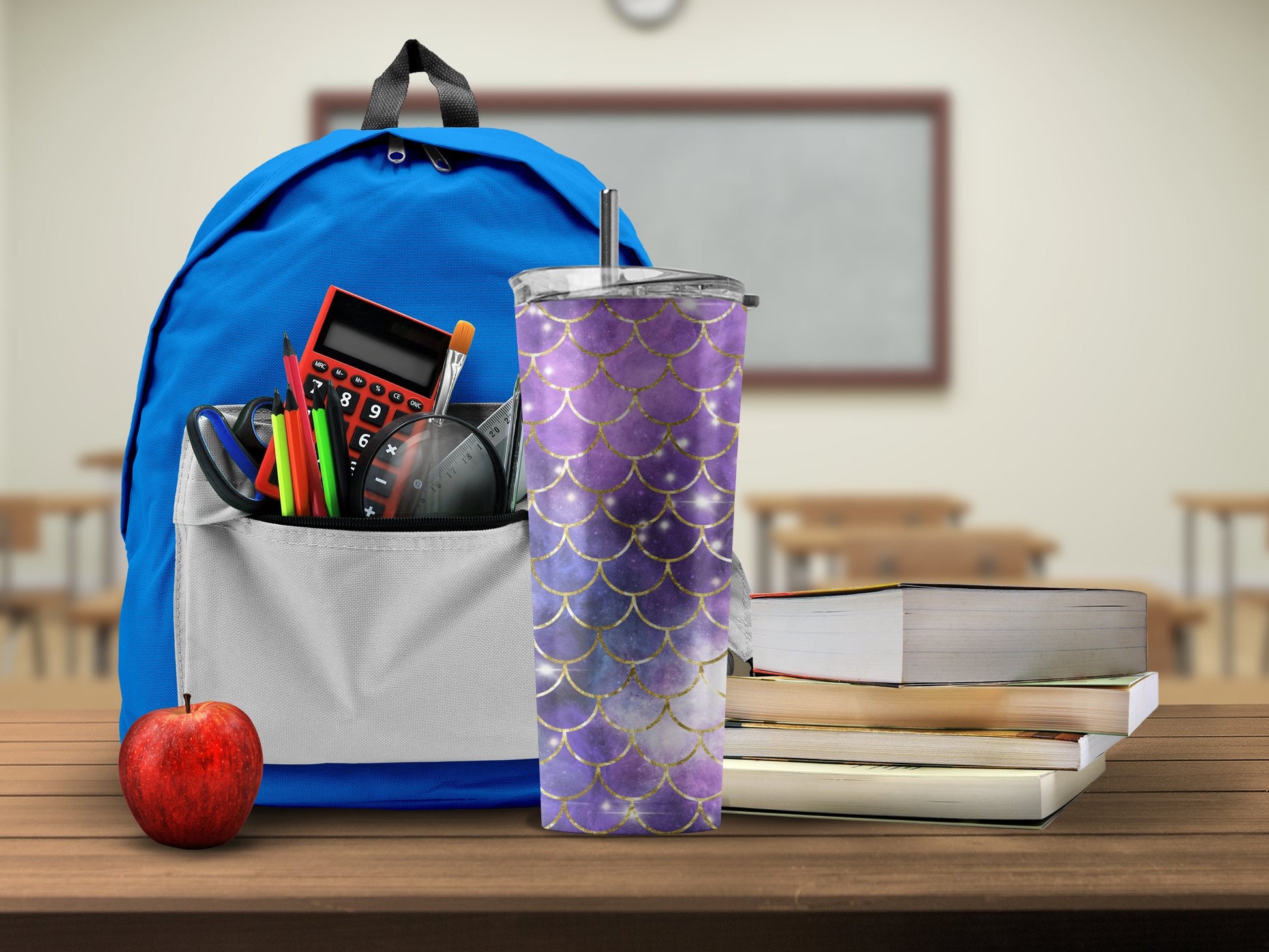 School Books Calculator and Tumbler Backpack product type