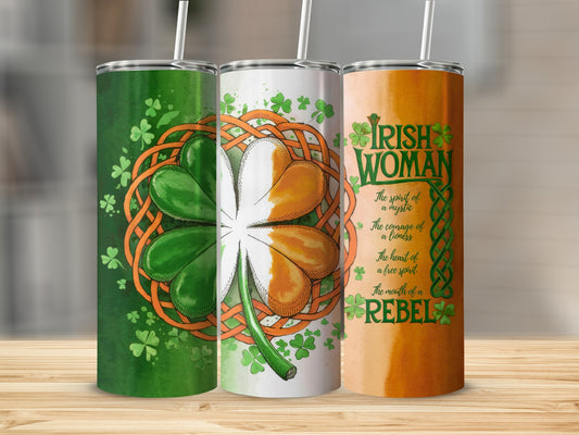 Irish Woman Shamrock Stainless Steel Tumbler Cup