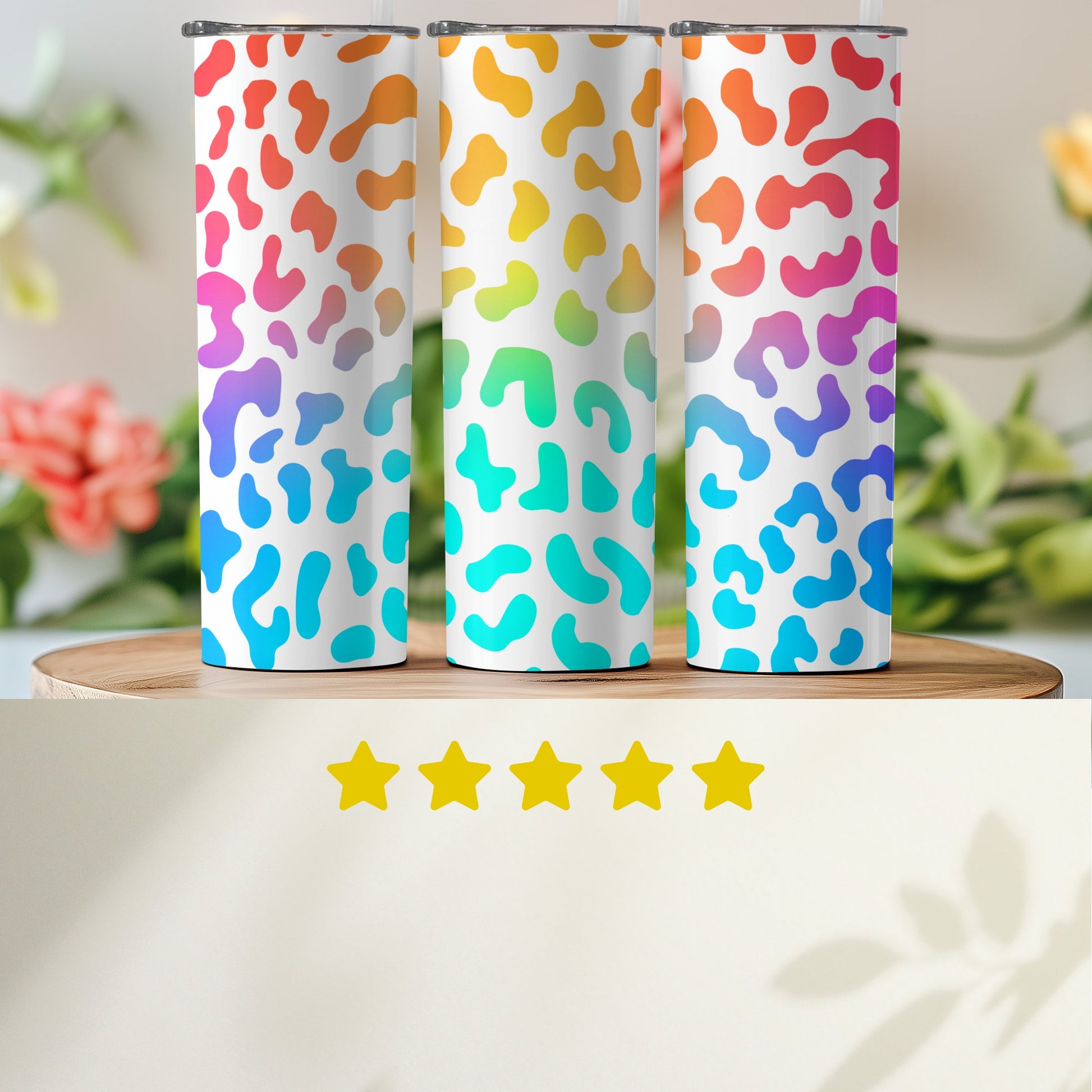 Vibrant Rainbow Leopard Print Premium Tumbler product