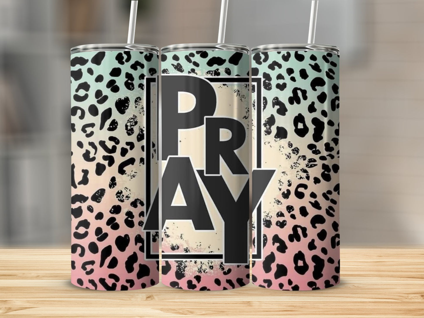 Leopard Print Gradient Pray Tumbler product