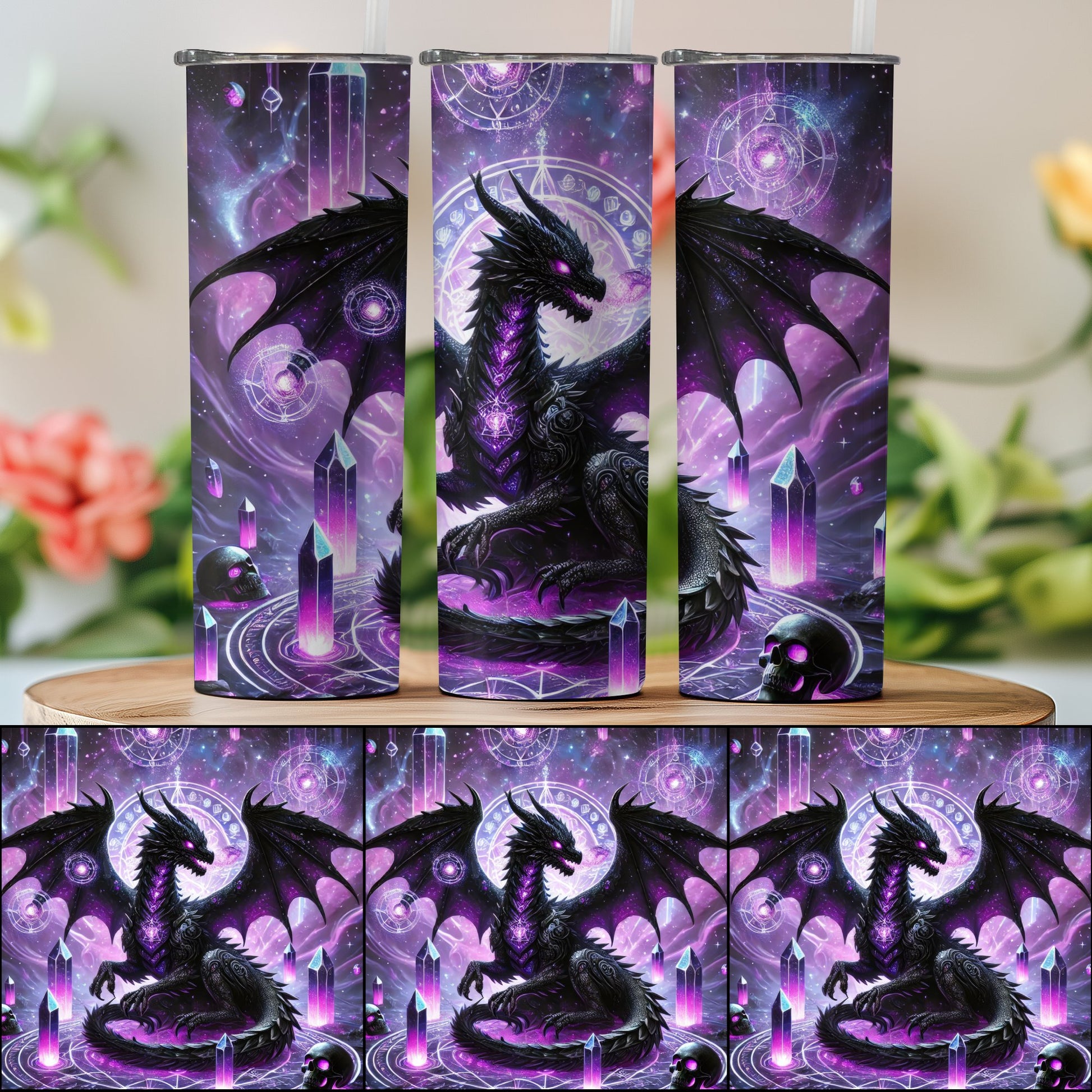 Purple Night Dragon Fantasy Art Tumblers product type