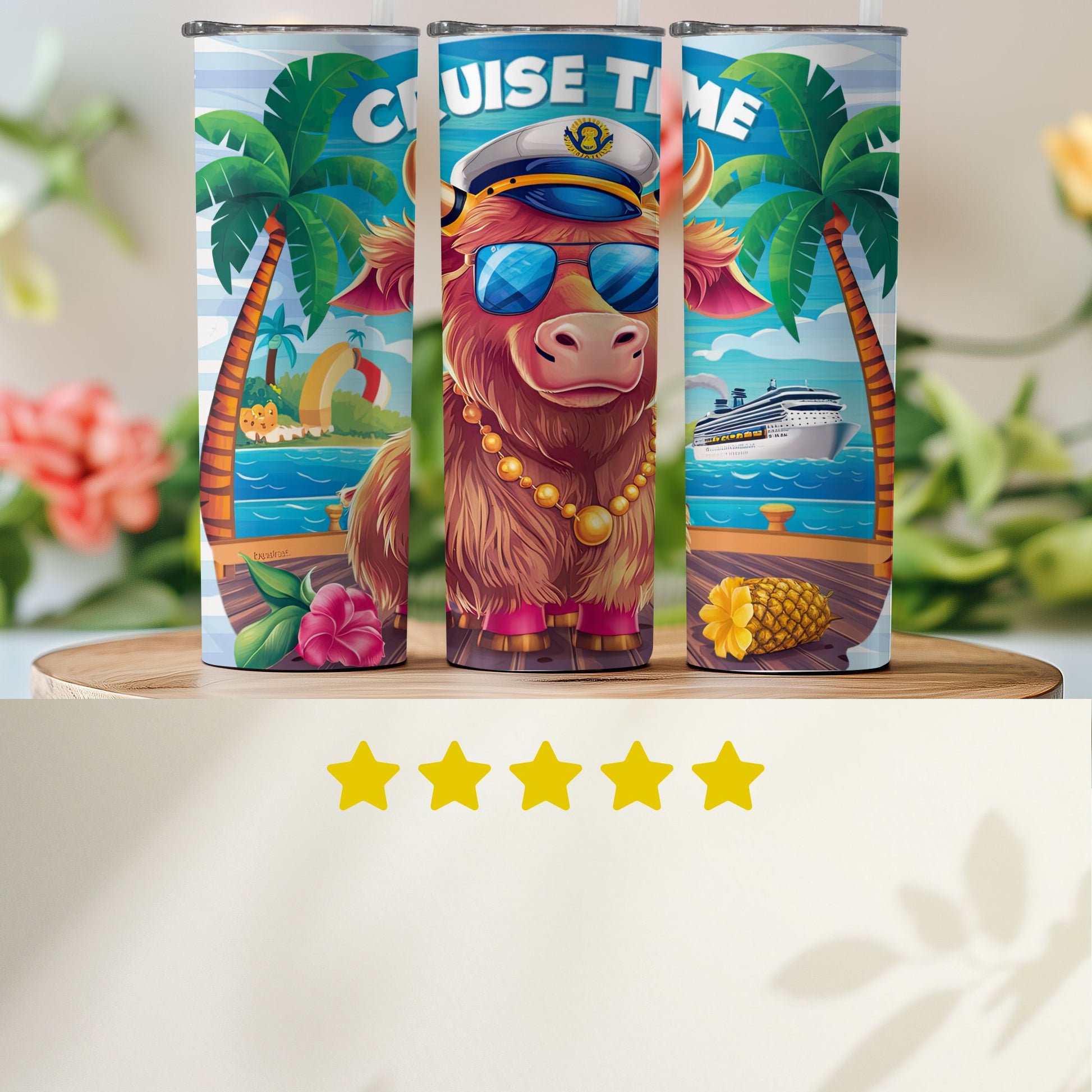 Tropical Vacation Cruise Time Tumbler product