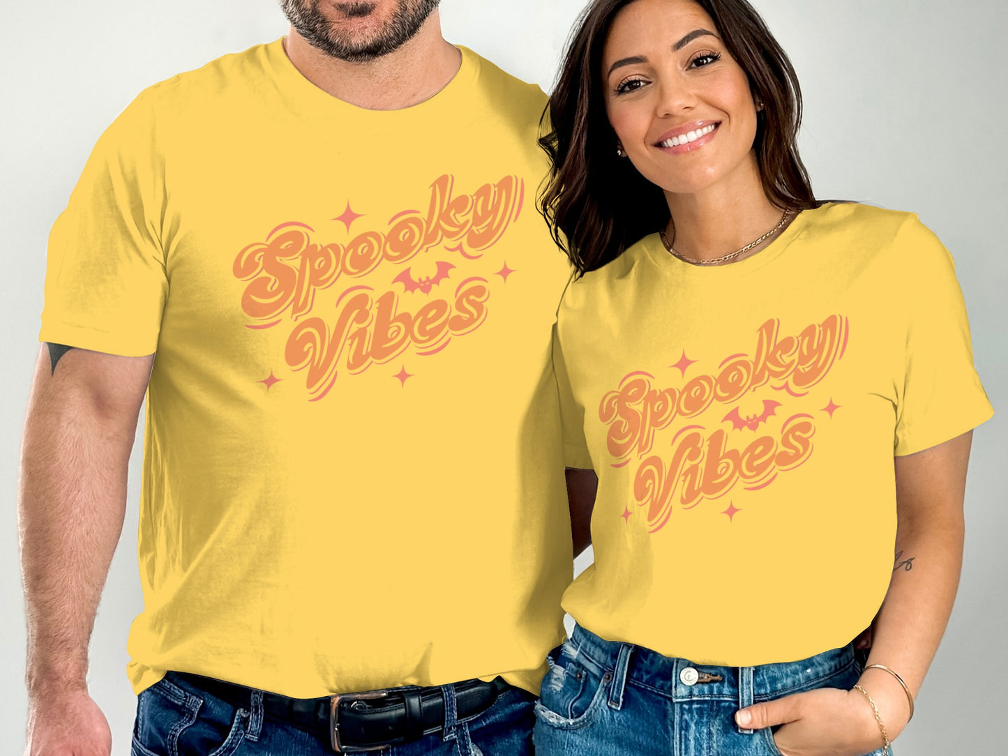 Spooky Vibes Yellow Graphic T-Shirt product type