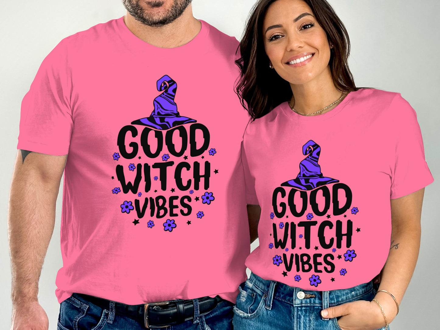 Good Witch Vibes Pink Printed T-shirt product type