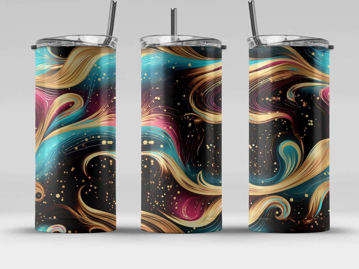 Colorful Abstract Swirl Design Tumbler product type