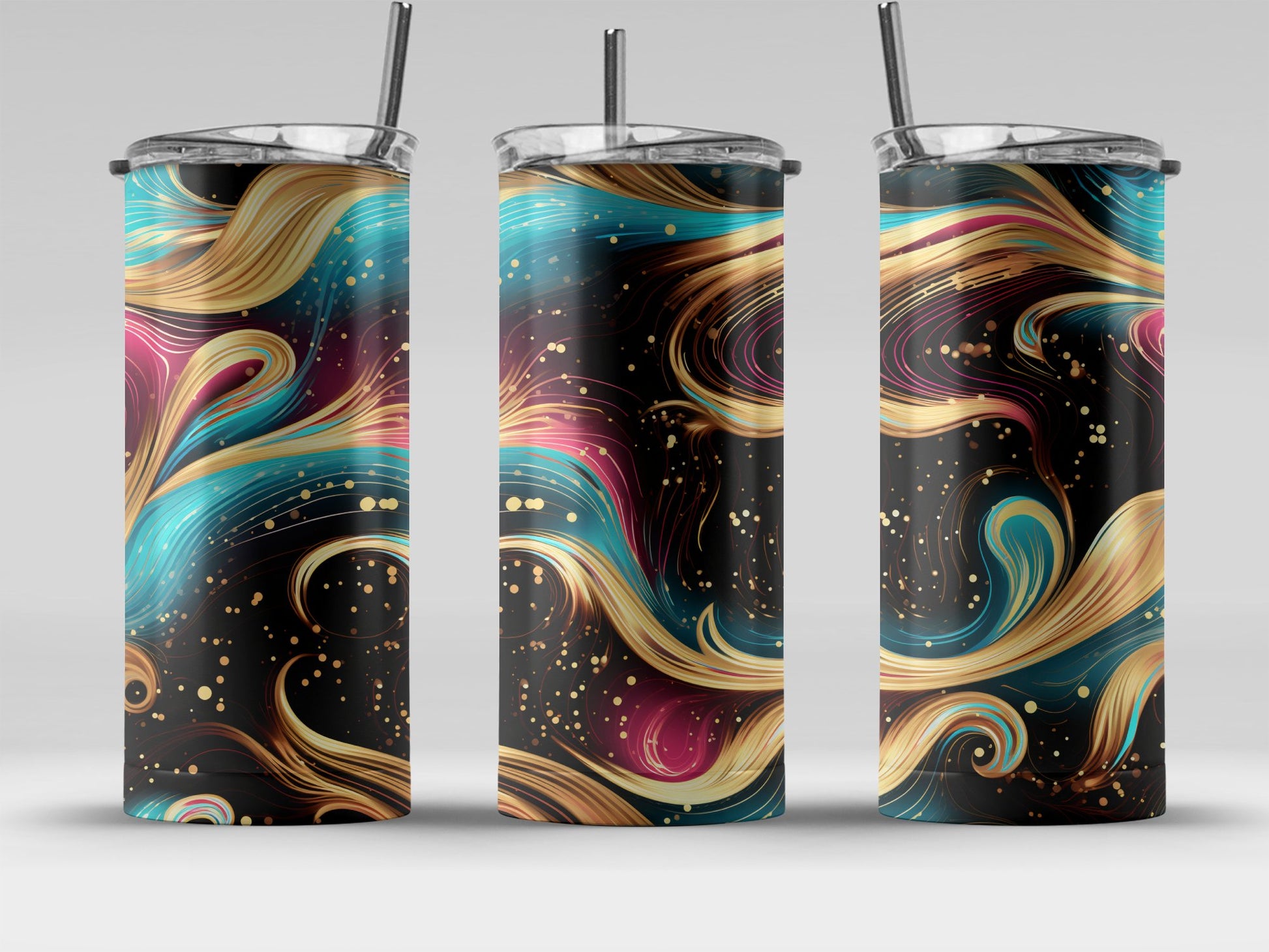 Colorful Abstract Swirl Design Tumbler product type