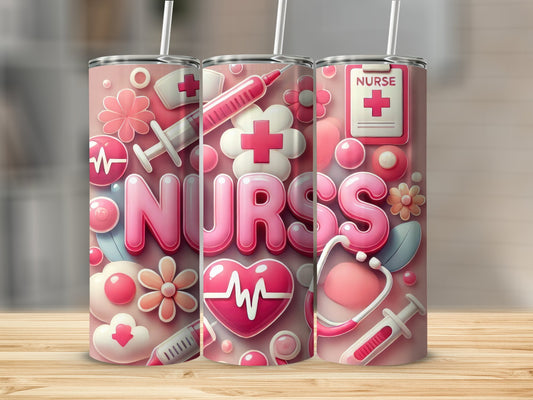 Cute Nurse Theme Tumbler with Medical Graphics product
