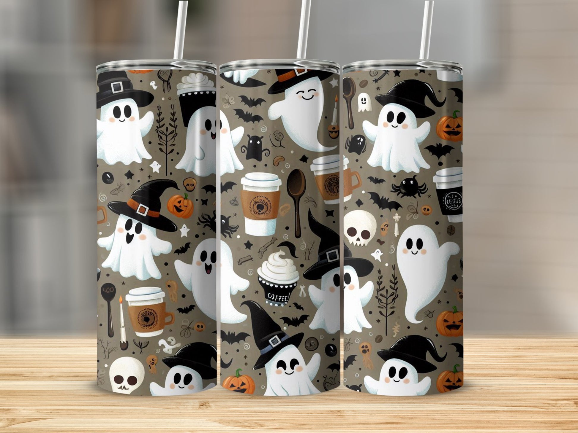 Halloween Ghosts and Pumpkins Tumbler product
