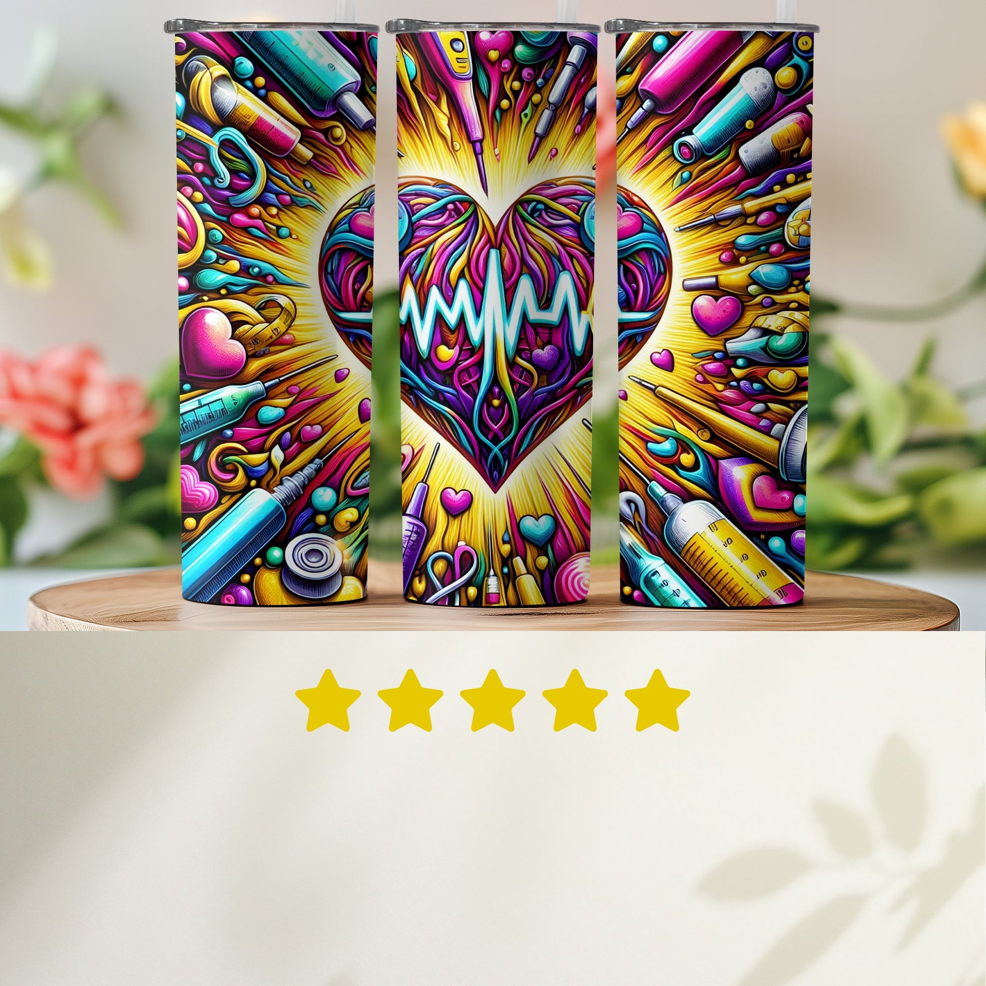 Colorful Heartbeat Art Curtains Unique Home Decor product type