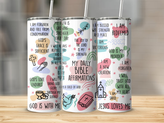Colorful Christian Affirmation Tumbler Cup product