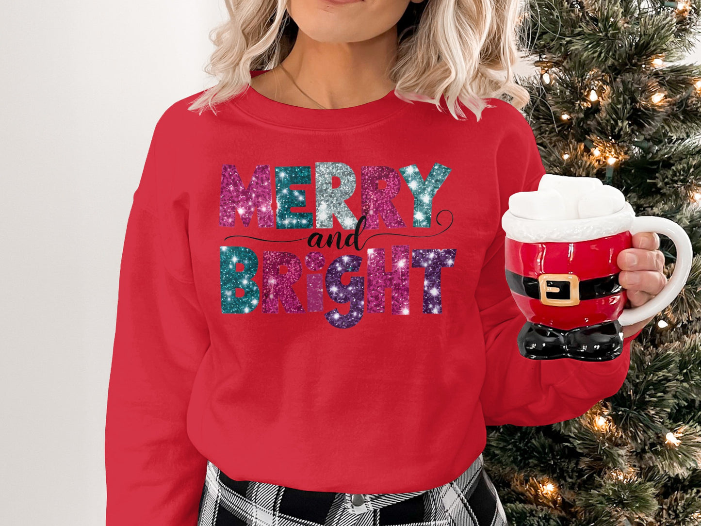 Merry and Bright Sparkling Holiday Shirt