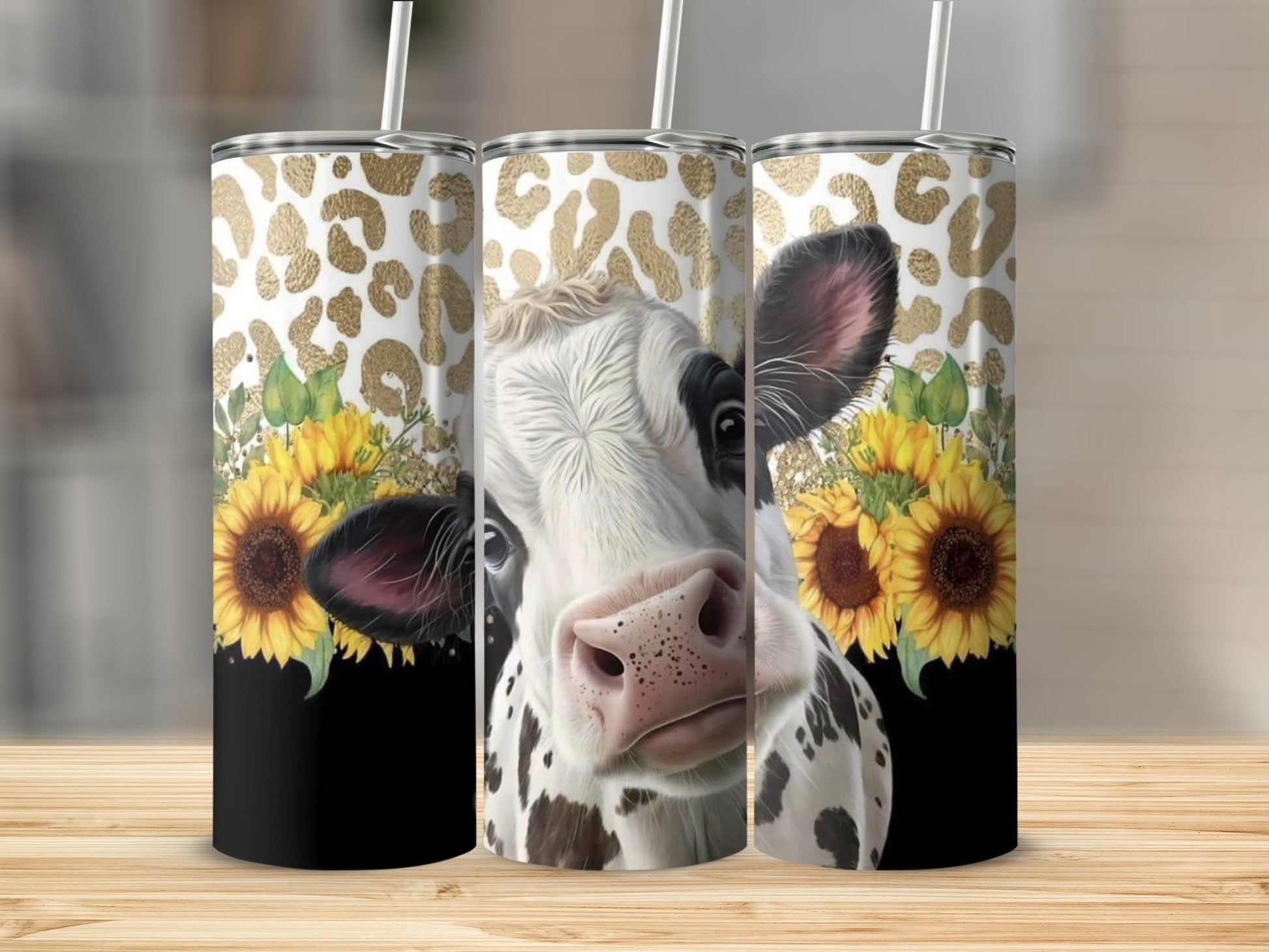 Sunflower Cow Leopard Print Tumbler Stunning Design product type