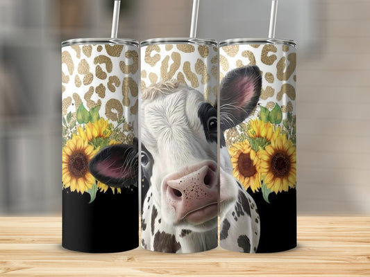 Sunflower Cow Leopard Print Tumbler Stunning Design product type