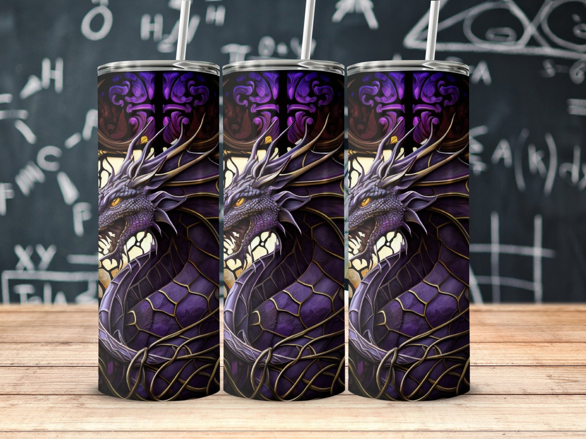 Purple Dragon Design Tumbler Perfect for Travel product