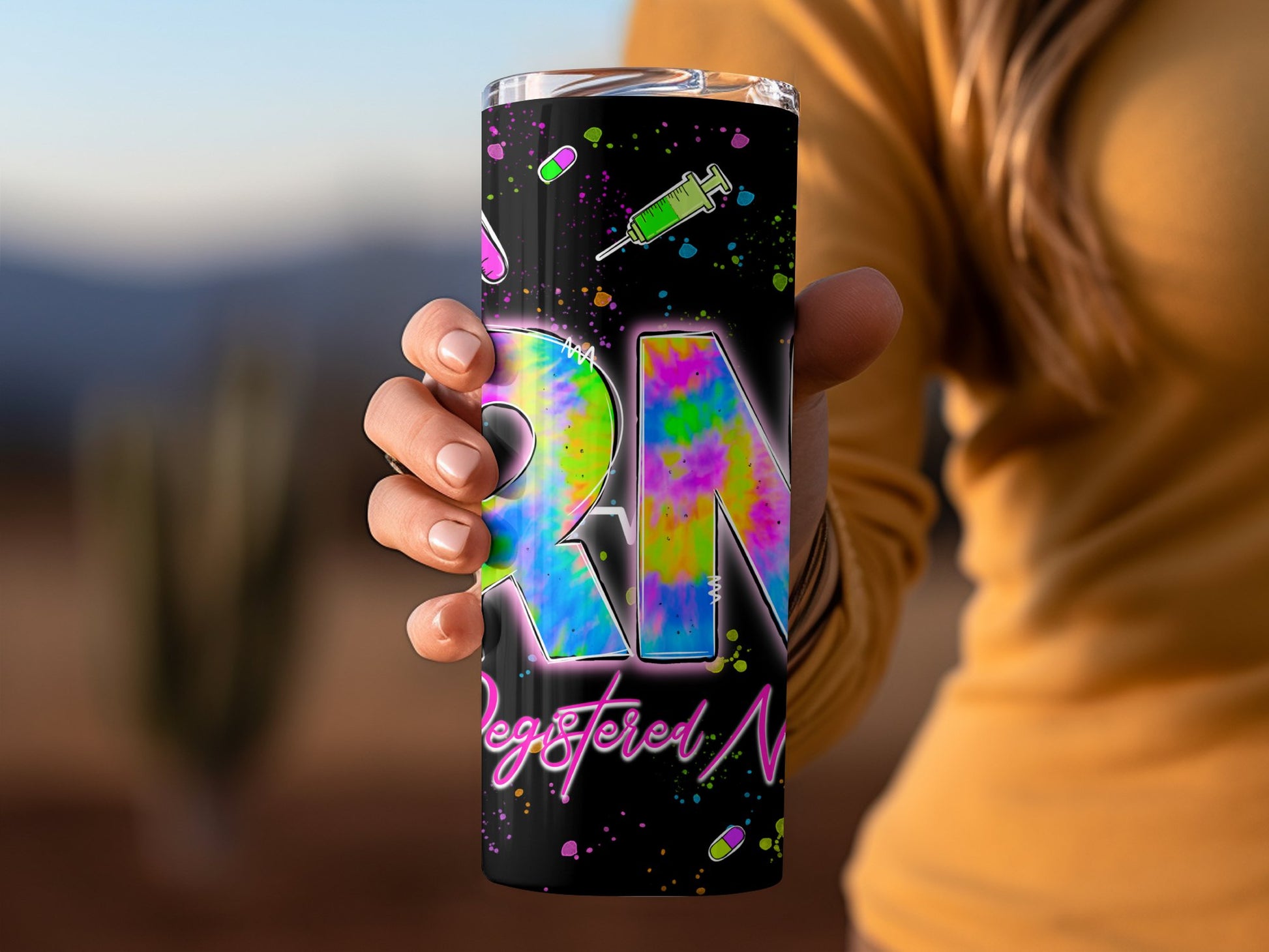 Colorful Registered Nurse Travel Mug for RN Product