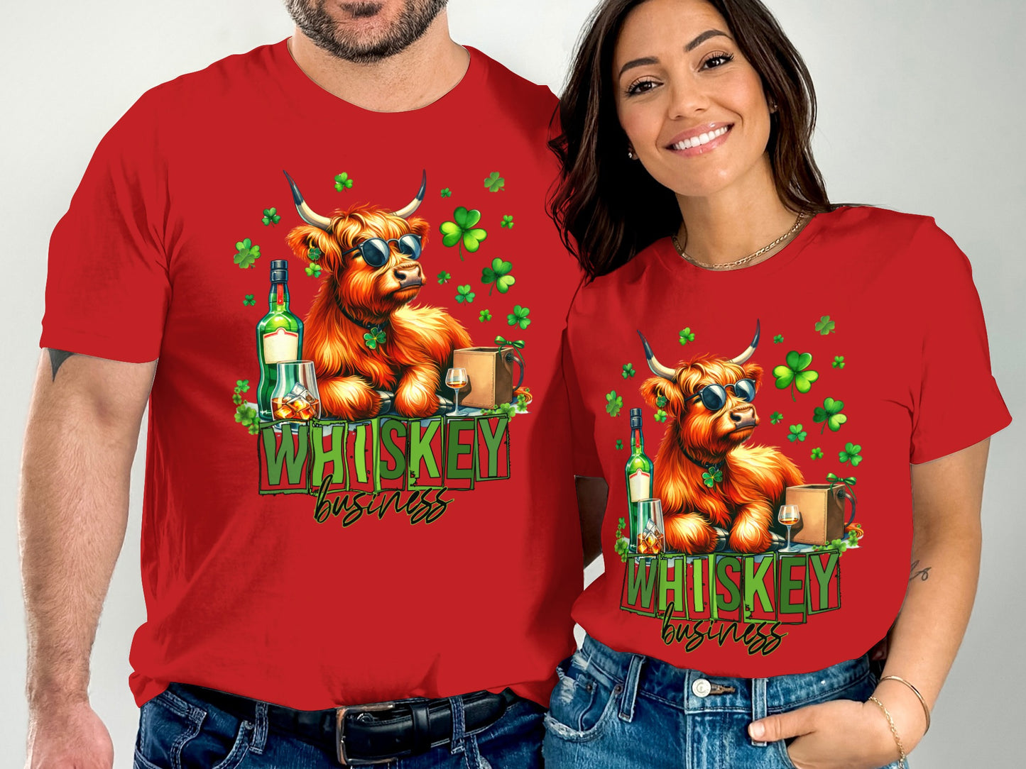 Funny Highland Cow Whiskey Business T-Shirt Design