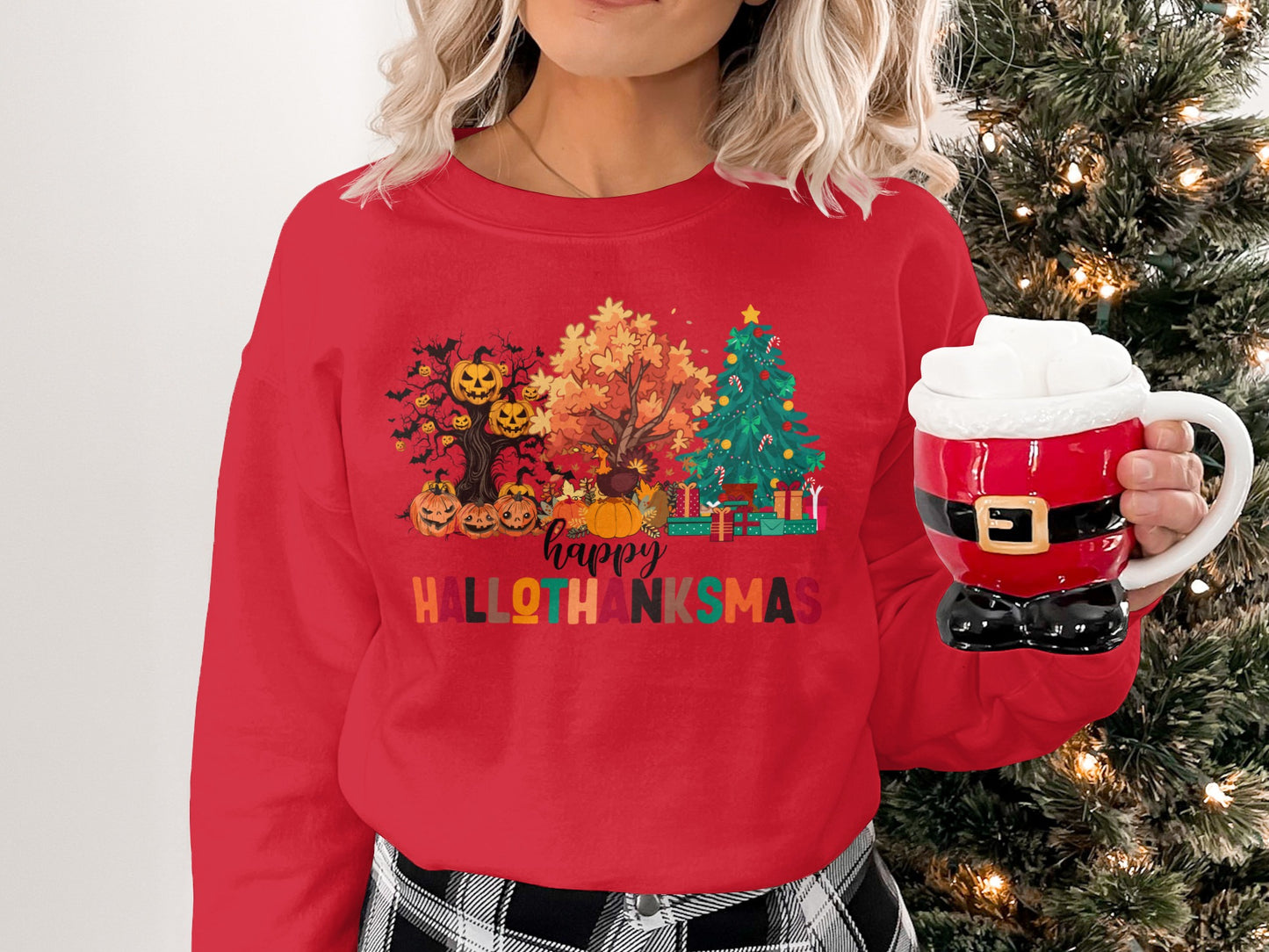 Happy Hallothanksmas Graphic Sweatshirt