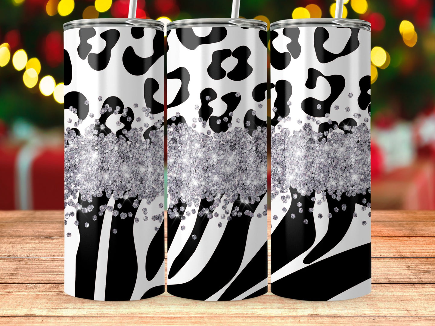 Glittery Animal Print Tumbler Stylish and Chic Beverage product type