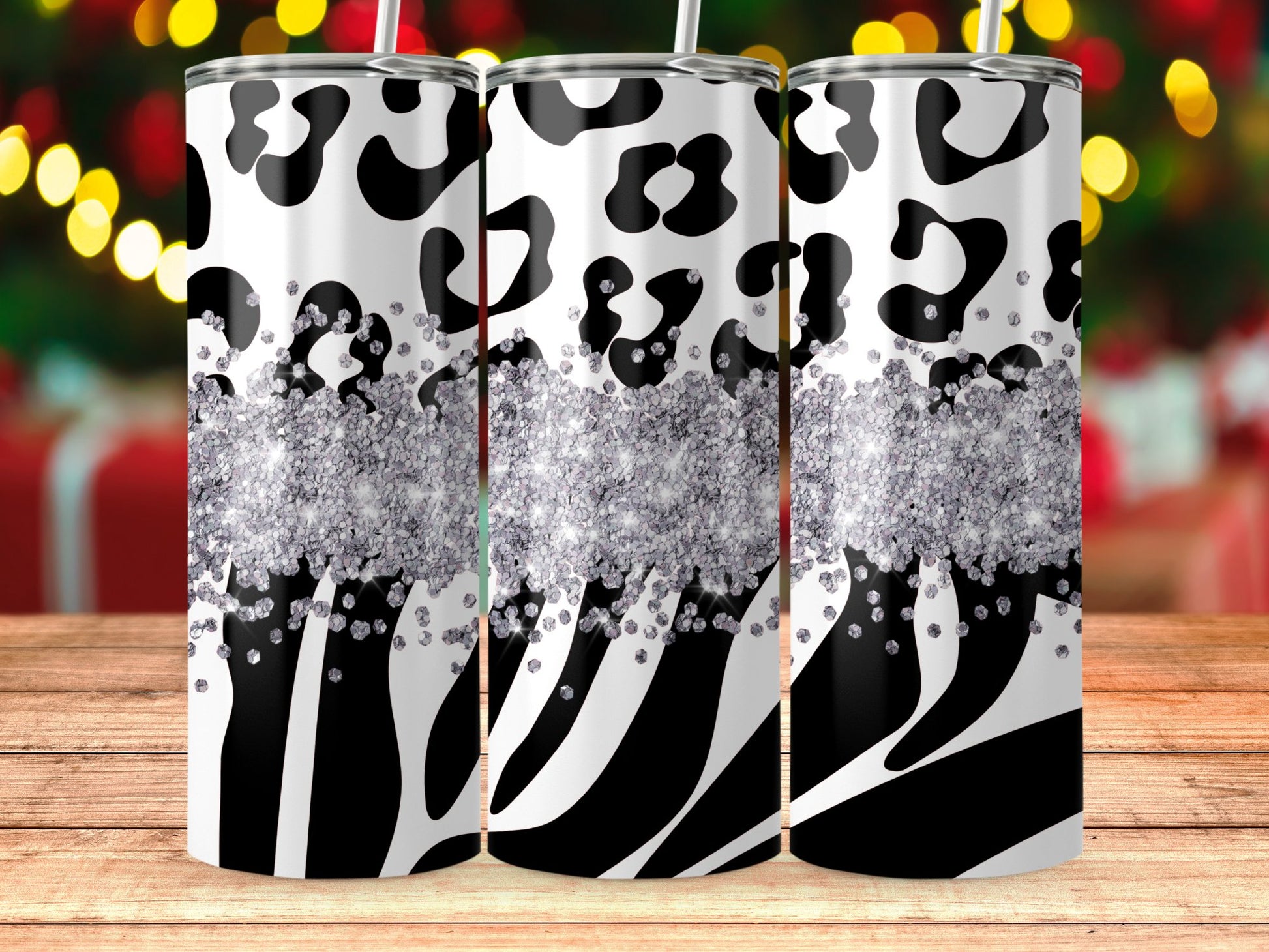 Glittery Animal Print Tumbler Stylish and Chic Beverage product type