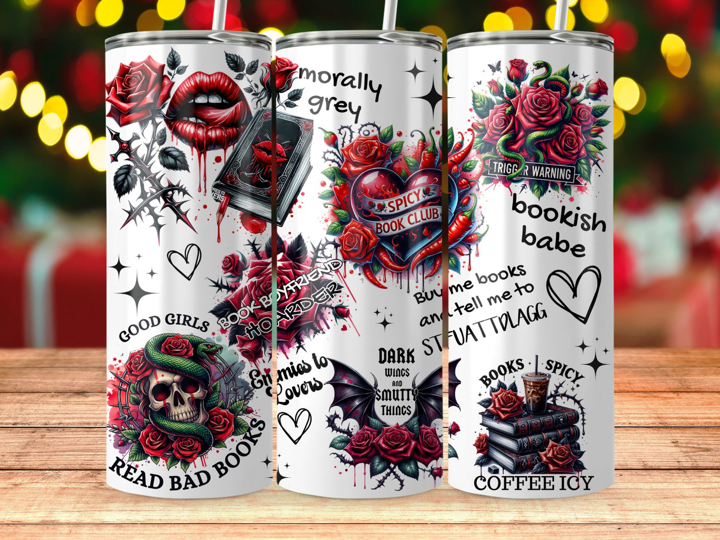 Spicy Book Club Themed Stainless Steel Tumbler product