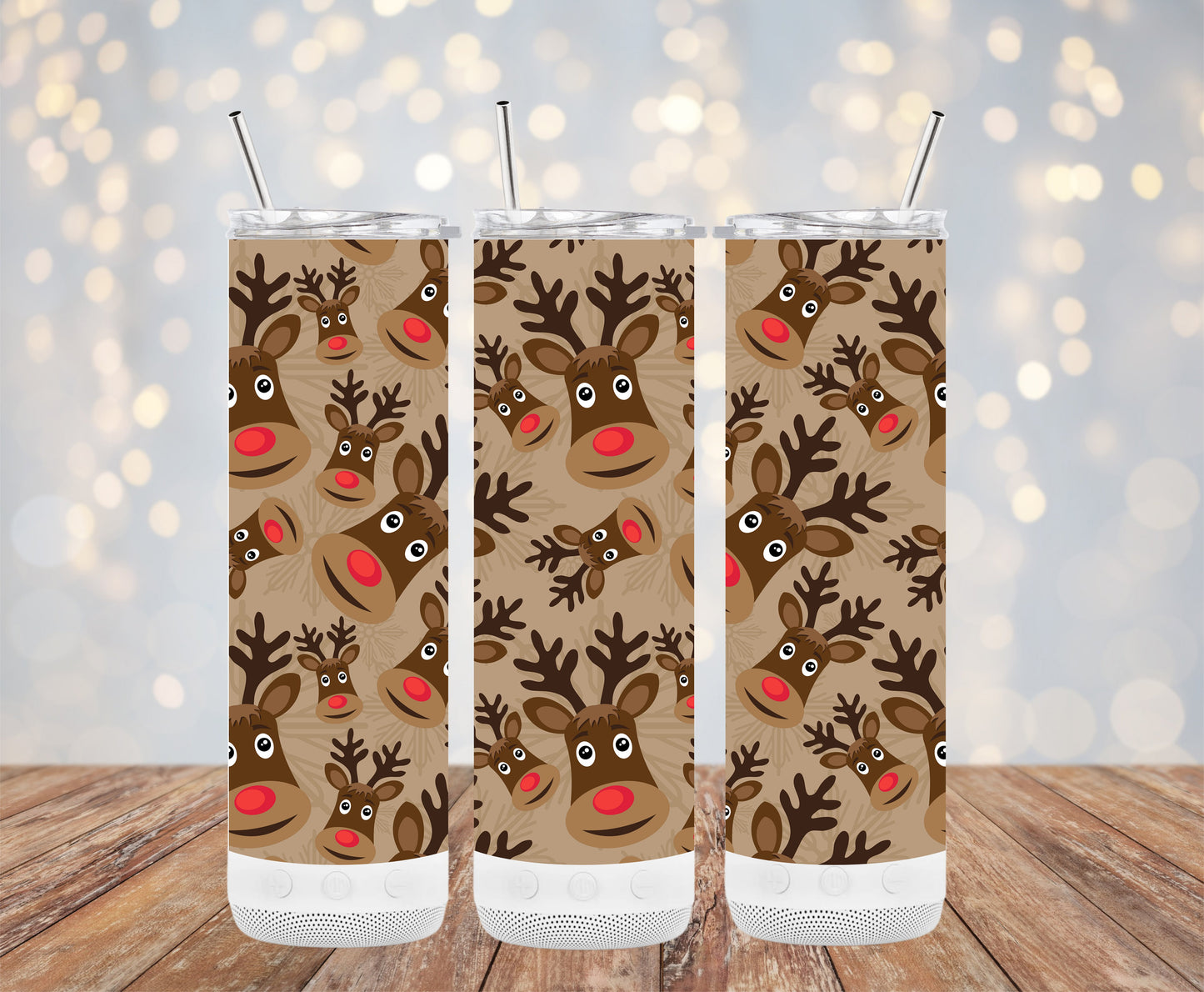 Christmas Reindeer Faces Pattern Design Tumblers 6216139