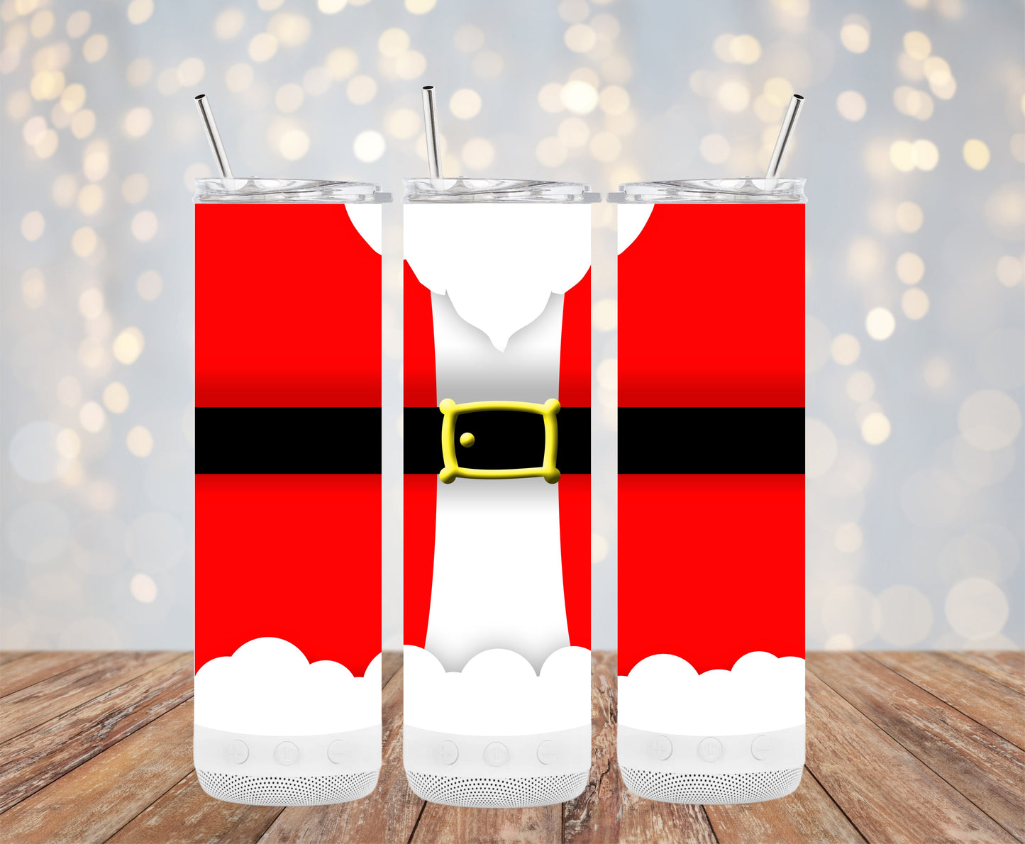 Festive Santa Claus Belt Design Red Holiday Tumblers 6216123