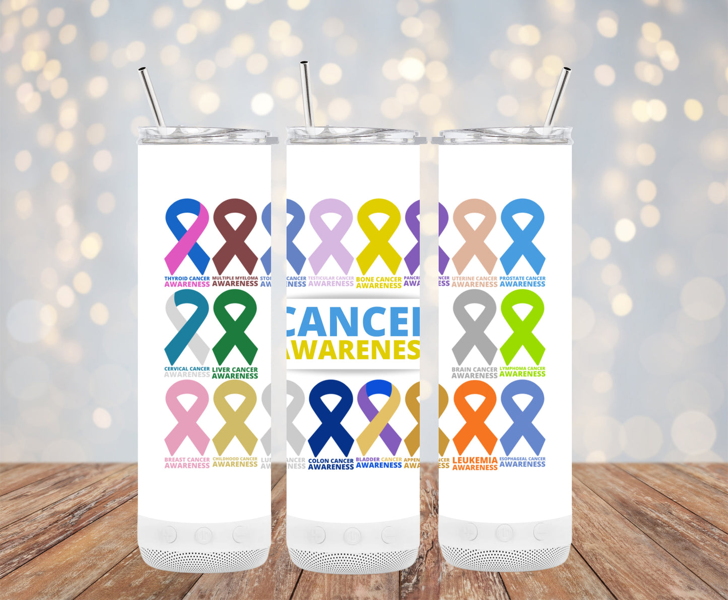 Cancer Awareness Ribbons Design Tumblers