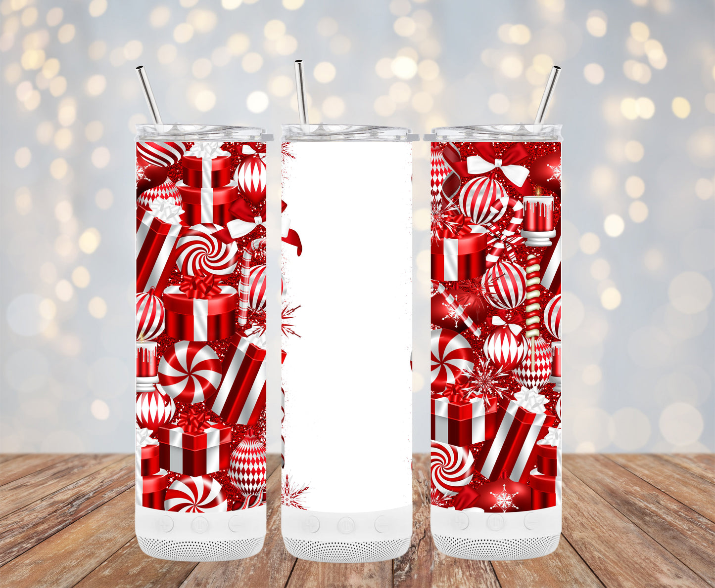 Festive Red and White Holiday Gifts Pattern Tumblers 6216144