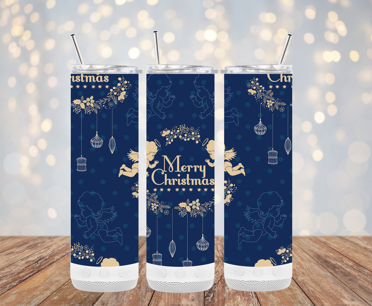 Merry Christmas Angel Design Holiday Decorative Tumblers 6216157